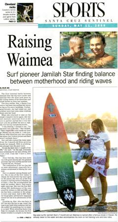 Image of Newspater story on Jamilah Star and son, Waima